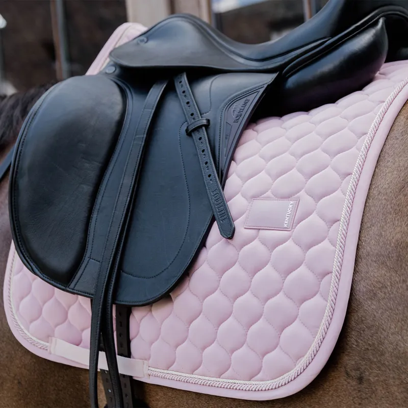 Kentucky Rubber Logo Onion Quilt Dressage Saddlecloth - Light Pink-2