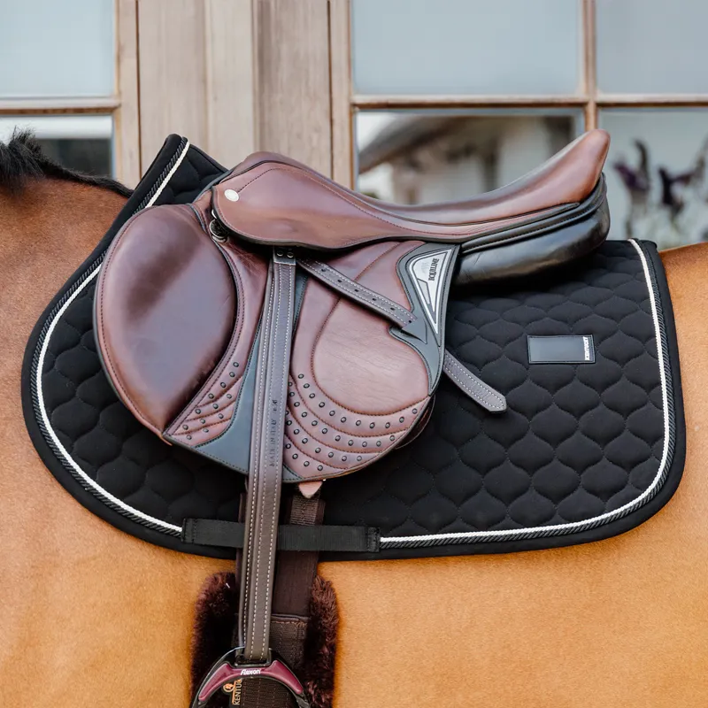 Kentucky Rubber Logo Onion Quilt Show Jumping Saddlecloth - Black-1