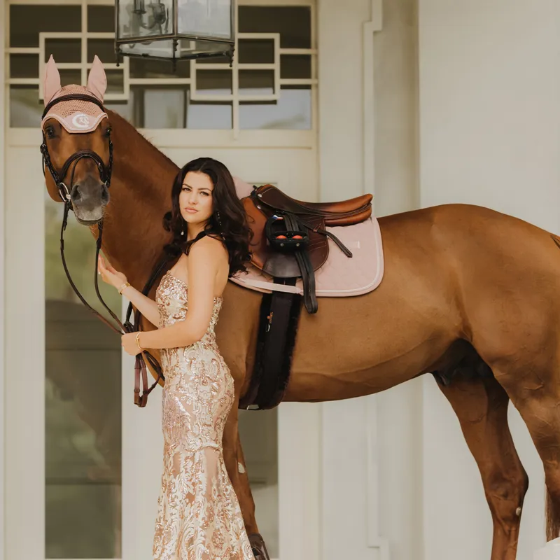 Kentucky Rubber Logo Onion Quilt Show Jumping Saddlecloth - Old Rose-4