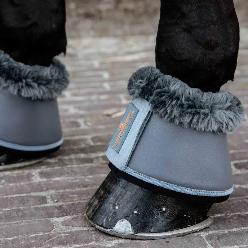 Kentucky Sheepskin Leather Overreach Boots - Grey/Grey-1