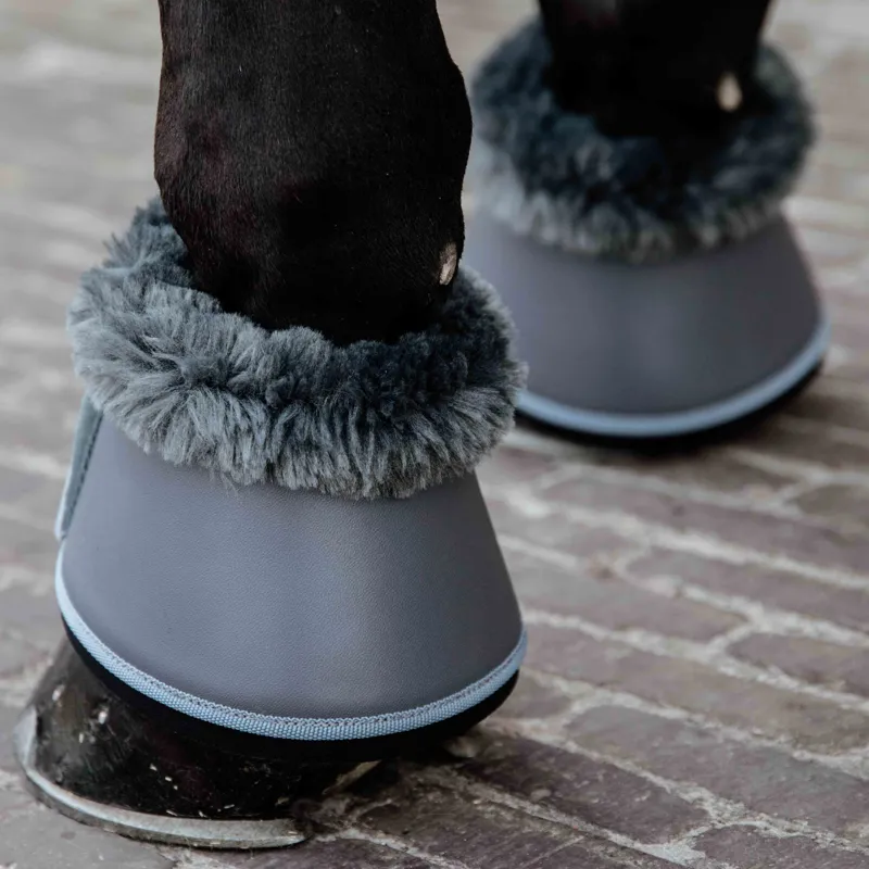 Kentucky Sheepskin Leather Overreach Boots - Grey/Grey-2