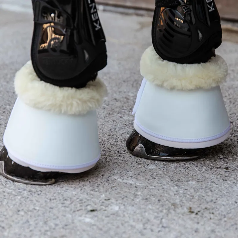 Kentucky Sheepskin Leather Overreach Boots - White/Natural-1