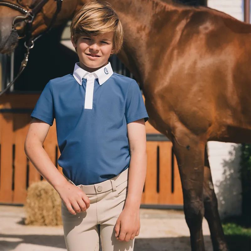 Kentucky Osaka Junior Boys Short Sleeve Show Shirt - Navy-4