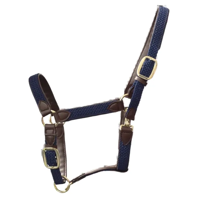 Kentucky Plaited Nylon Headcollar - Navy-1