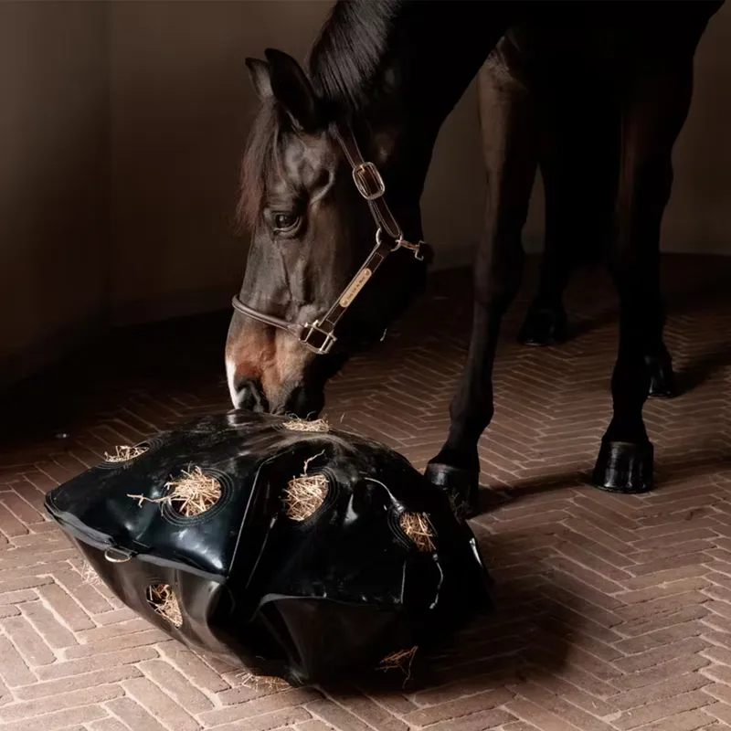 Kentucky Play and Haybag Round Slow Feeder Hay Bag - Black-2