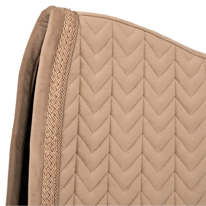 Kentucky Fishbone Plaited Glitter Rope Velvet Dressage Saddlecloth - Beige-1