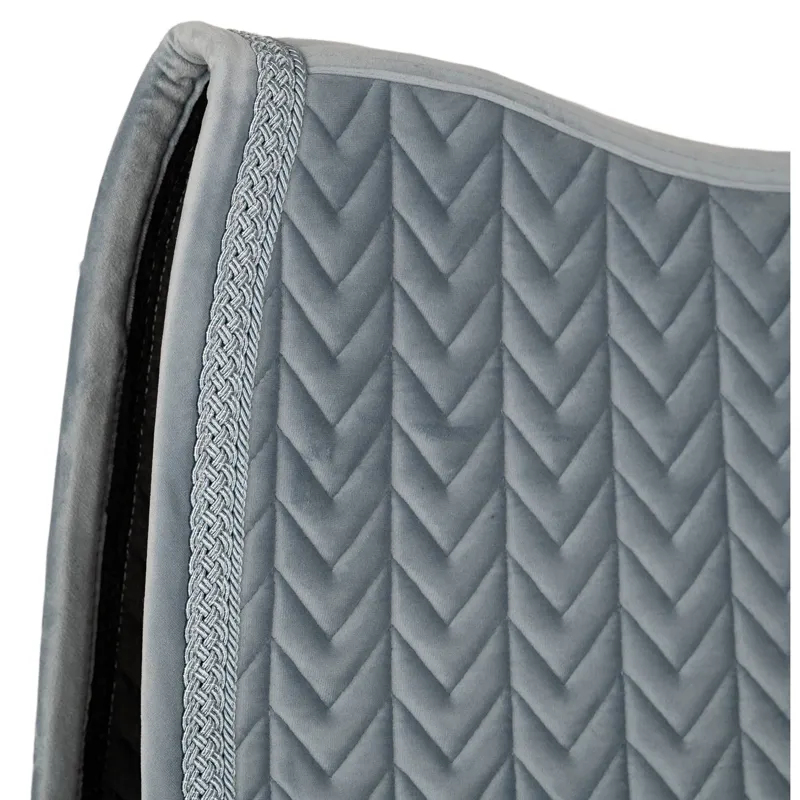 Kentucky Fishbone Plaited Glitter Rope Velvet Dressage Saddlecloth - Light Blue-1