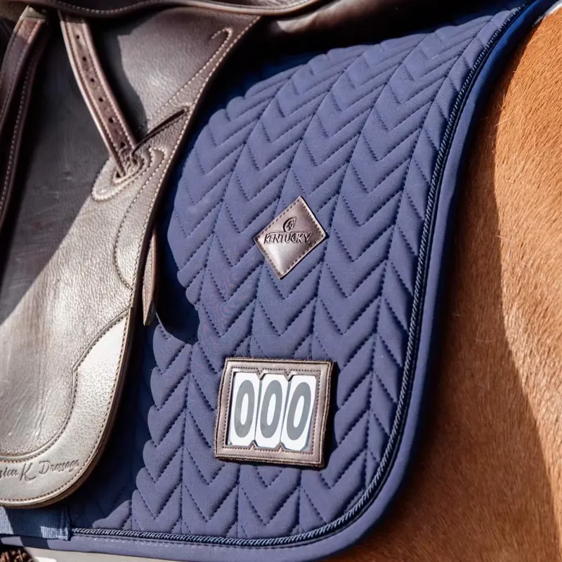 Kentucky Fishbone Competition Dressage Number Saddlecloth - Navy-3