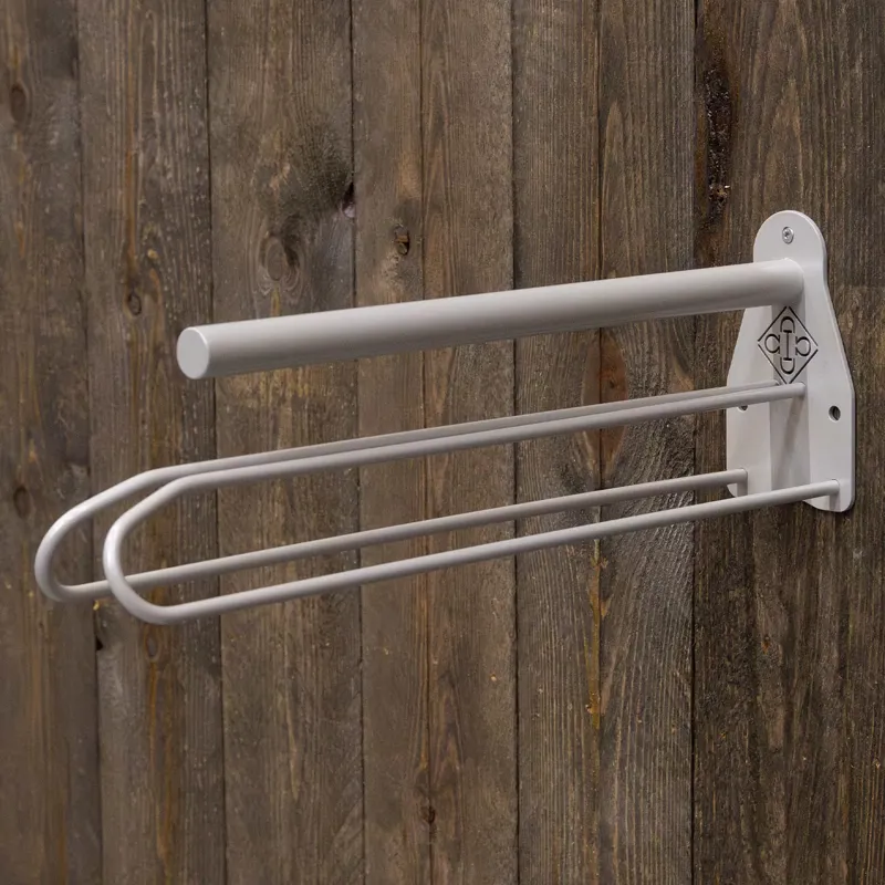 Grooming Deluxe Saddle Rack with Saddlecloth Holder - Silver-1