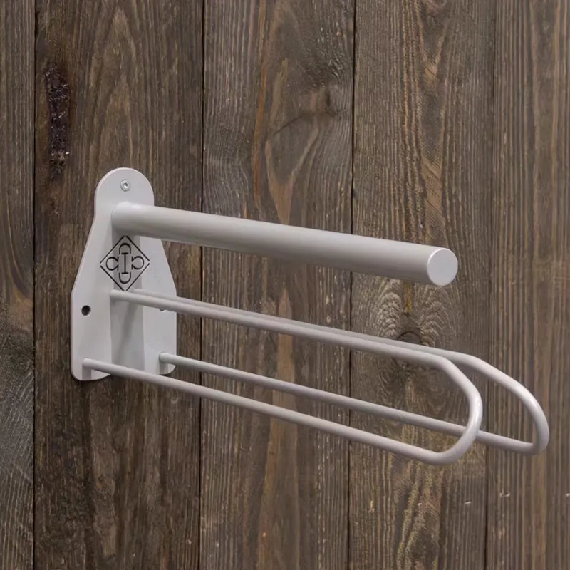 Grooming Deluxe Saddle Rack with Saddlecloth Holder - Silver