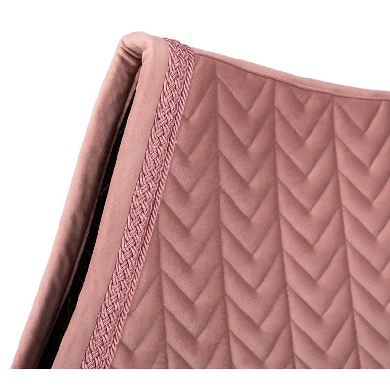 Kentucky Fishbone Plaited Glitter Rope Velvet Jumping Saddlecloth - Old Rose-1