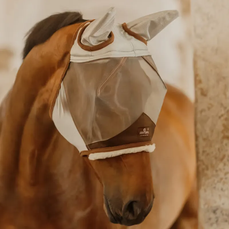 Kentucky Skin Friendly Fly Mask with Ears - Silver-1