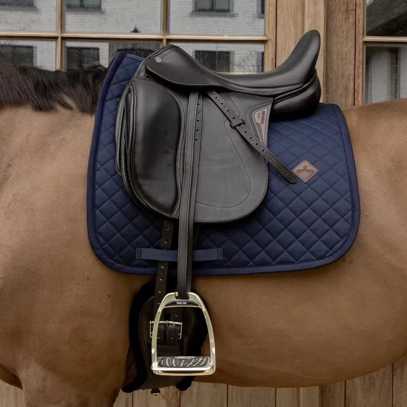 Kentucky Skin Friendly Sheepskin Diamond Dressage Saddle Pad - Navy-3