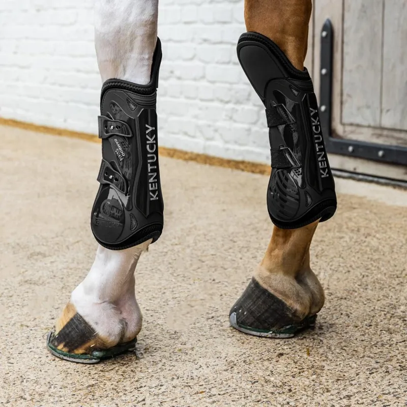 Kentucky Elastic Knee Protection Tendon Boots - Black-7