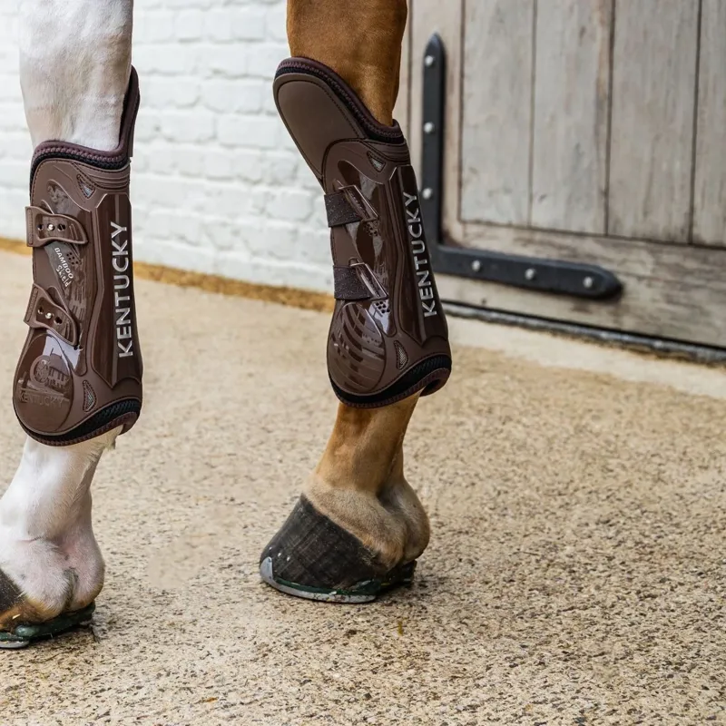 Kentucky Elastic Knee Protection Tendon Boots - Brown-6