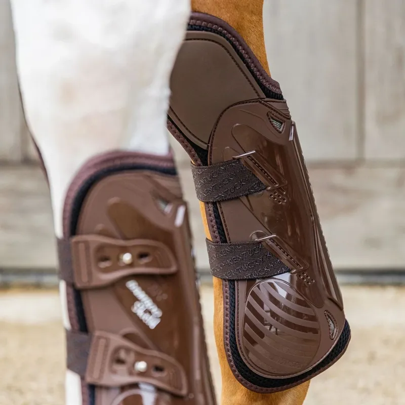 Kentucky Elastic Knee Protection Tendon Boots - Brown-7