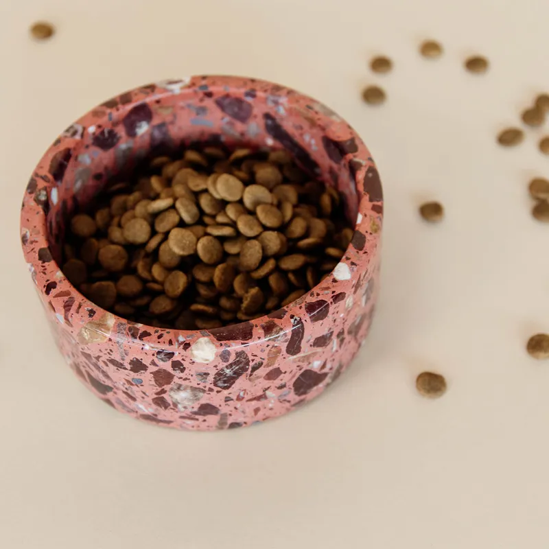 Kentucky Stone Terrazzo Dog Bowl - Brown-5