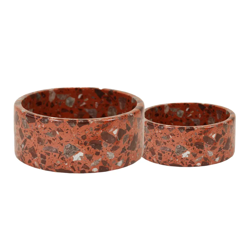 Kentucky Stone Terrazzo Dog Bowl - Brown-1