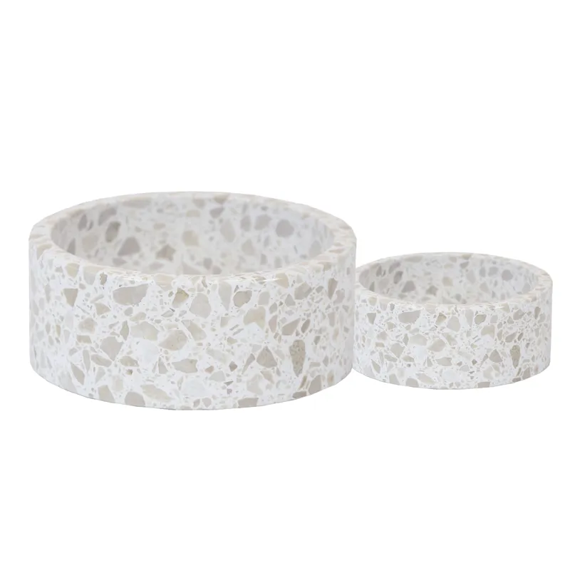 Kentucky Stone Terrazzo Dog Bowl - Beige-1