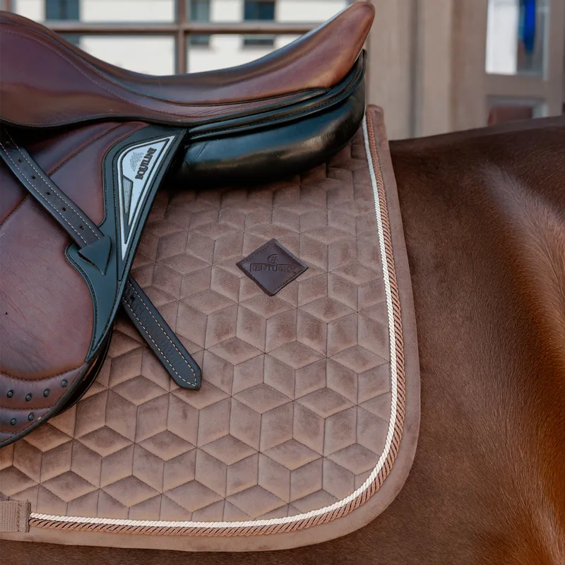 Kentucky Velvet Dressage Saddlecloth - Beige-2