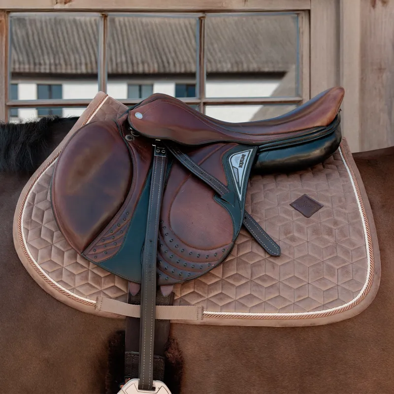 Kentucky Velvet Dressage Saddlecloth - Beige-1