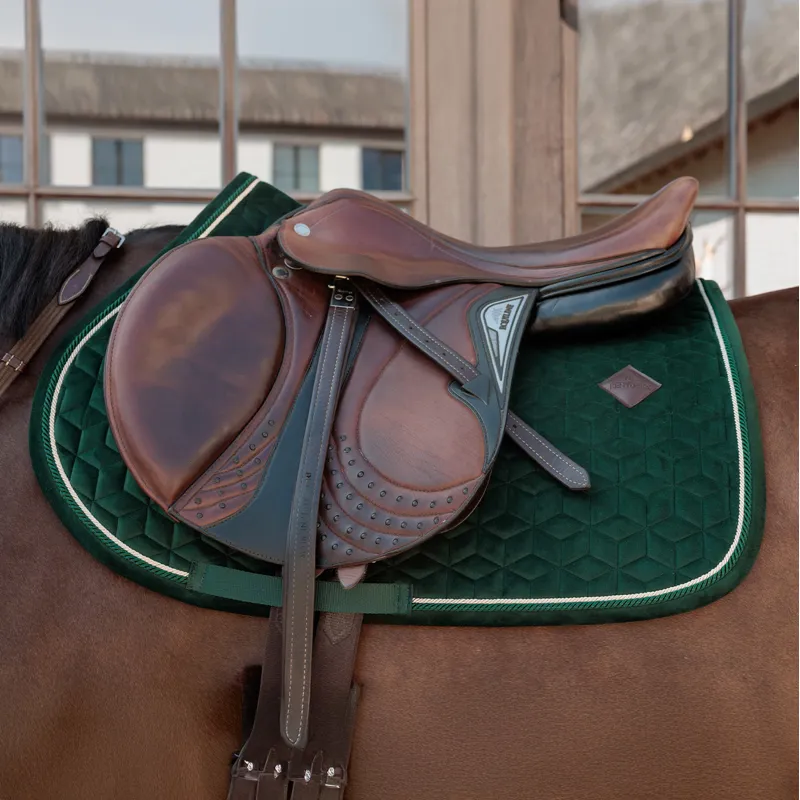 Kentucky Velvet Dressage Saddlecloth - Pine Green-2