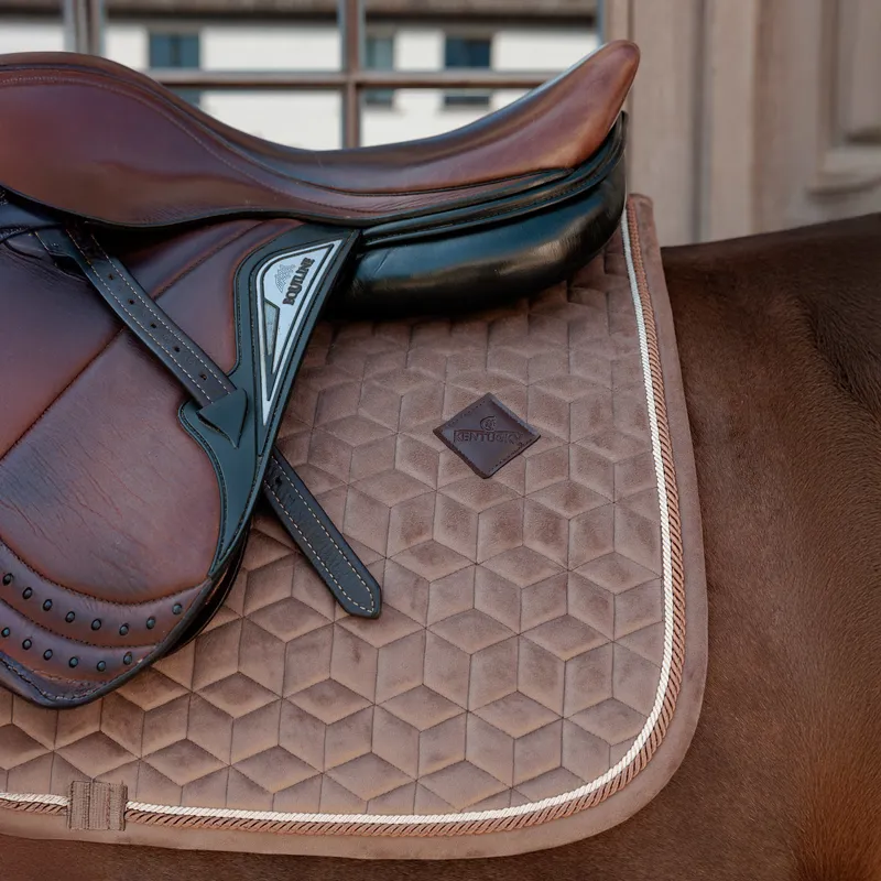 Kentucky Velvet Jumping Saddlecloth - Beige-2