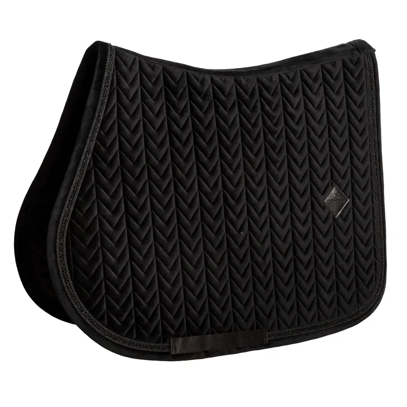 Kentucky Velvet Mini Pearls Show Jump Saddlecloth - Black-1