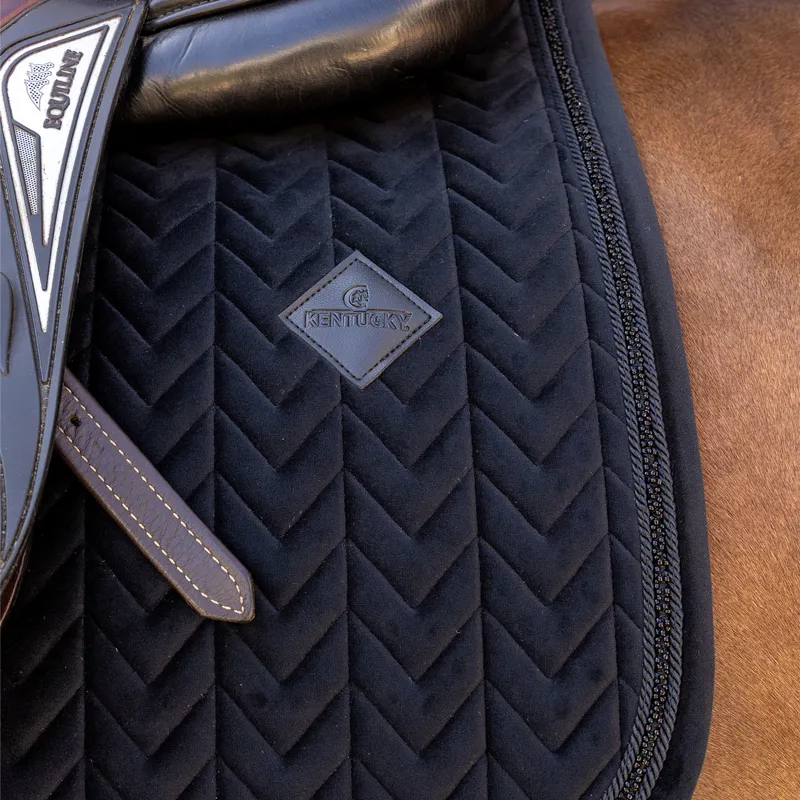 Kentucky Velvet Mini Pearls Show Jump Saddlecloth - Black-3