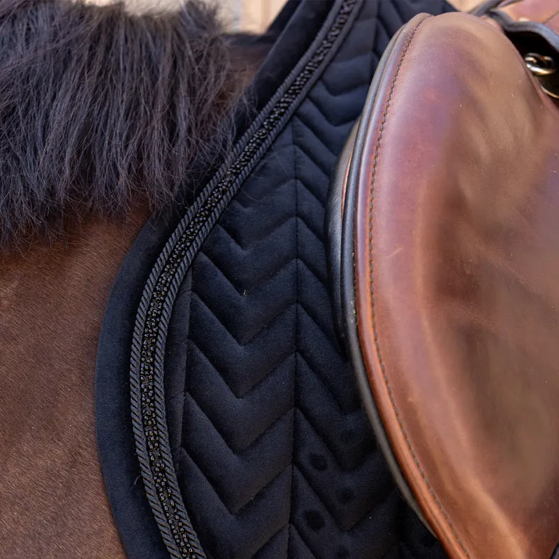 Kentucky Velvet Mini Pearls Show Jump Saddlecloth - Black-2