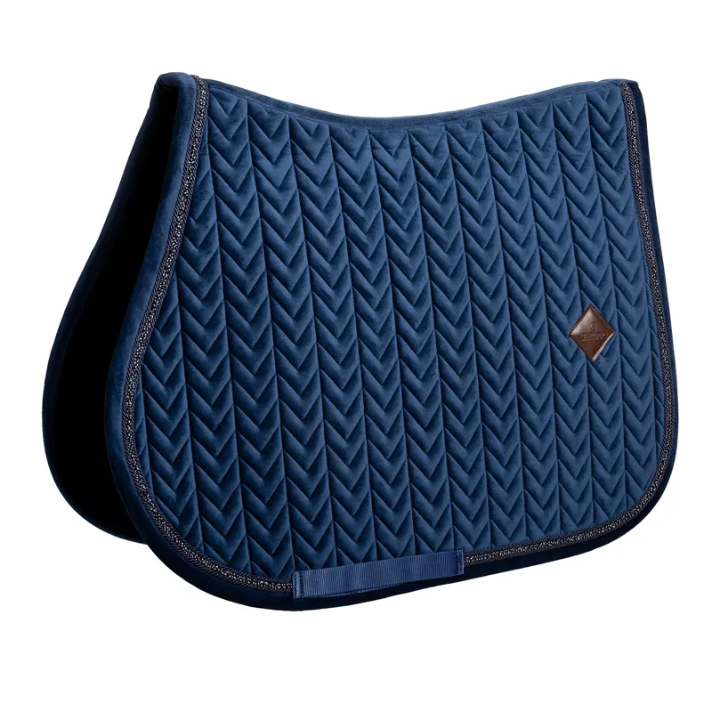 Kentucky Velvet Mini Pearls Show Jump Saddlecloth - Navy-1
