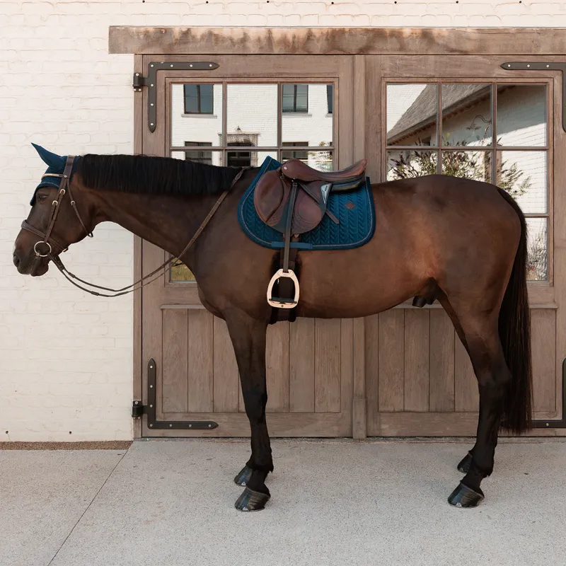 Kentucky Velvet Mini Pearls Show Jump Saddlecloth - Navy-2