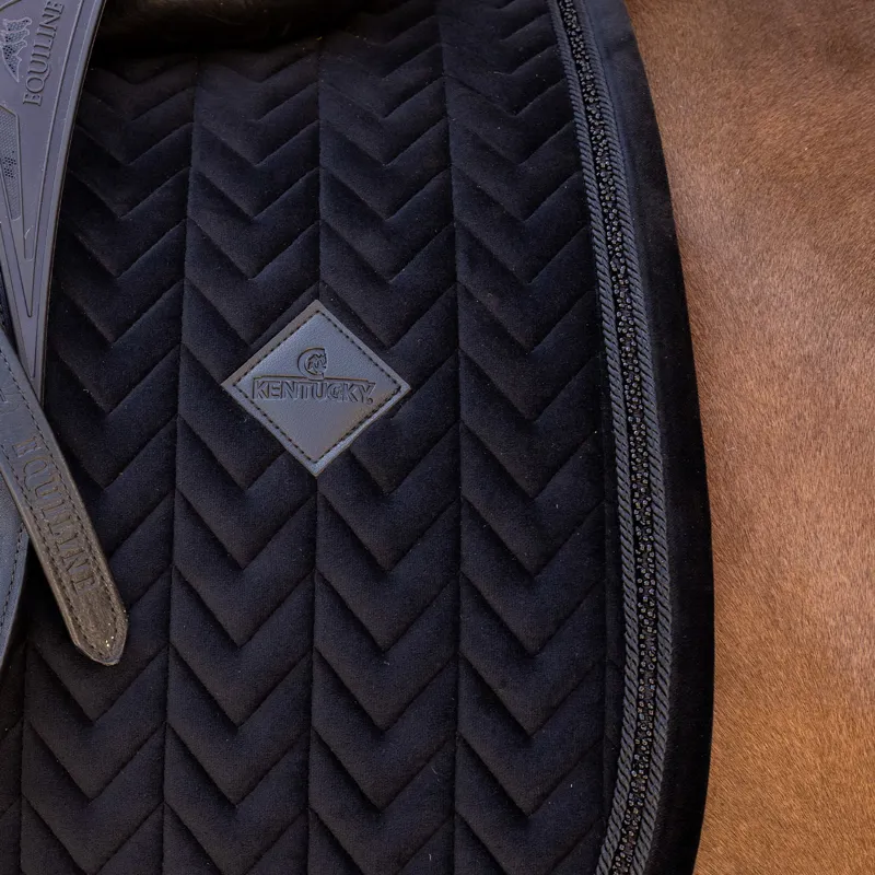 Kentucky Velvet Mini Pearls Dressage Saddlecloth - Black-2