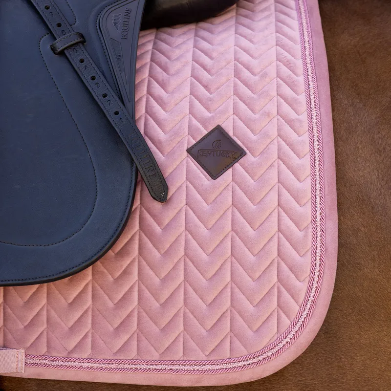 Kentucky Velvet Mini Pearls Dressage Saddlecloth - Old Rose-2