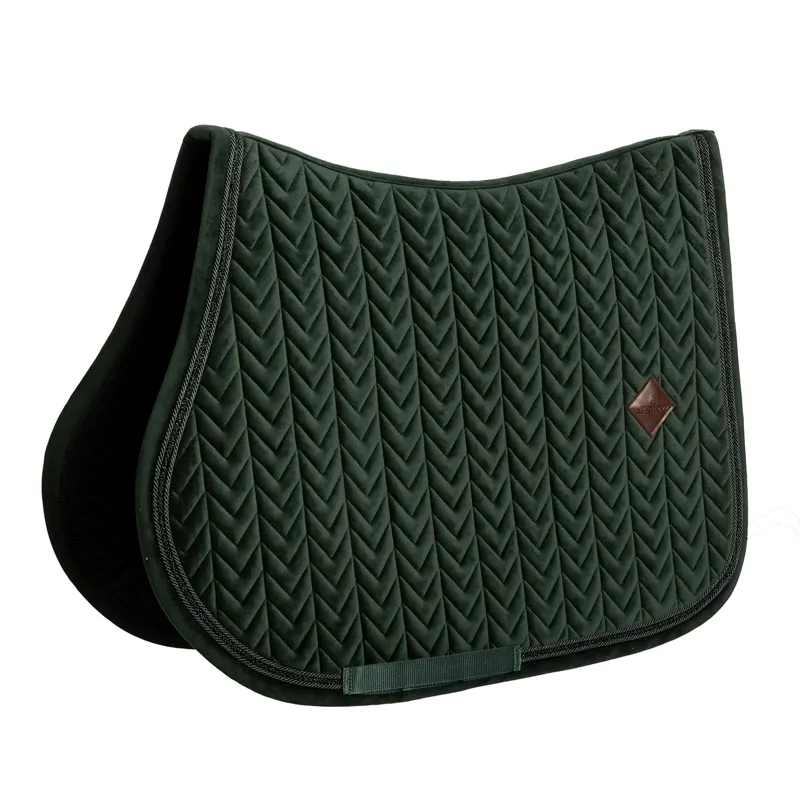 Kentucky Velvet Mini Pearls Show Jump Saddlecloth - Pine Green-1