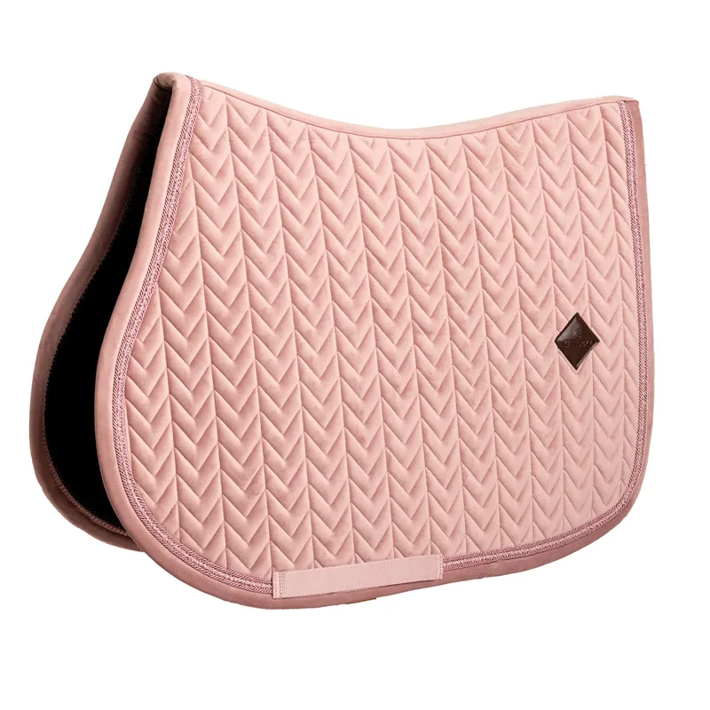 Kentucky Velvet Mini Pearls Show Jump Saddlecloth - Old Rose-1