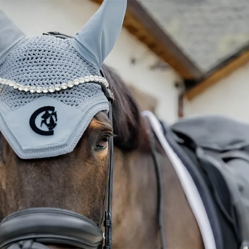 Kentucky Wellington 3D Logo Soundless Fly Veil - Light Blue-3