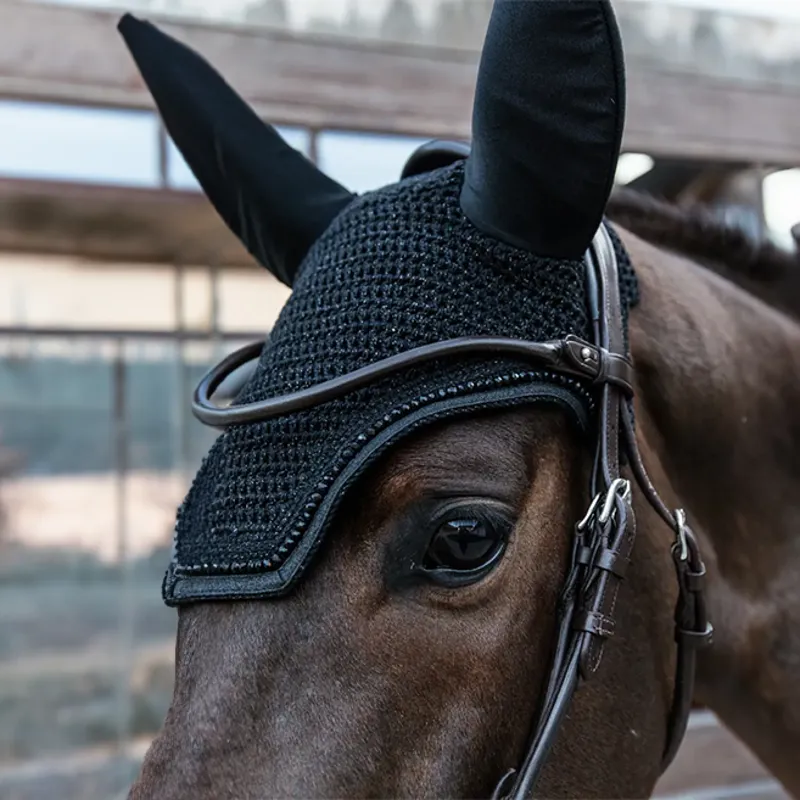 Kentucky Wellington Gilitter Band Fly Veil - Black