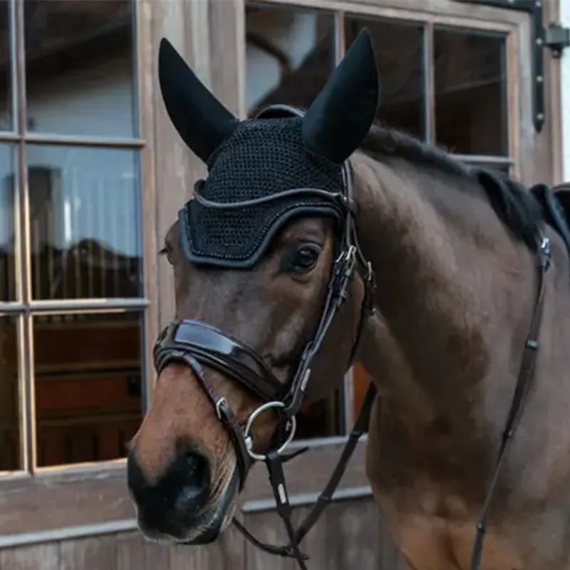 Kentucky Wellington Gilitter Band Fly Veil - Black-1