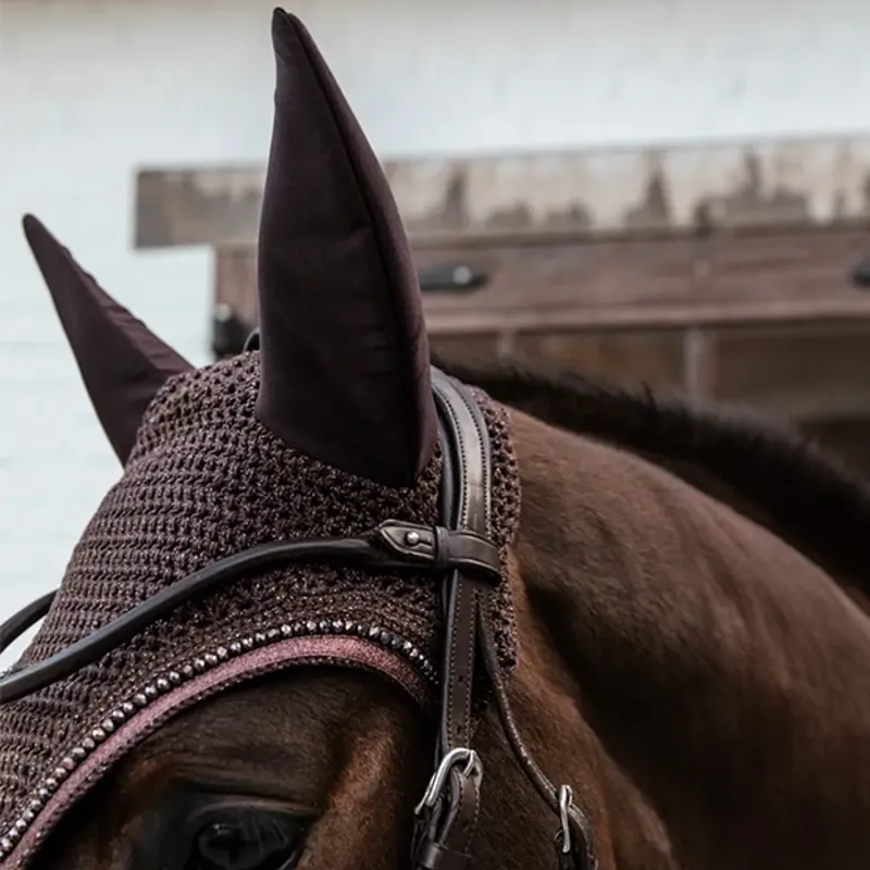 Kentucky Wellington Gilitter Band Fly Veil - Brown-1