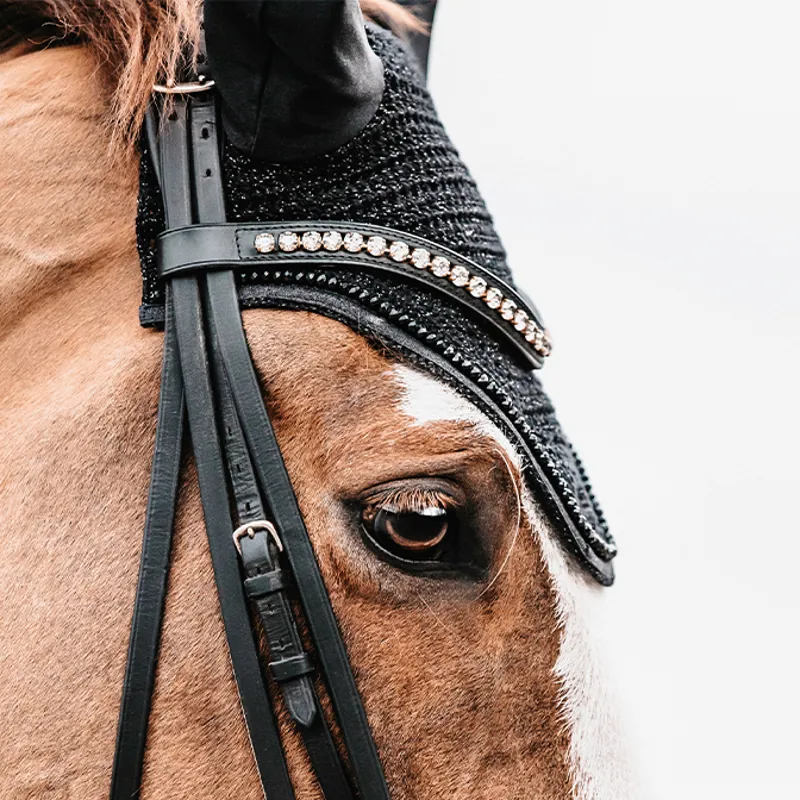 Kentucky Wellington Gilitter Band Fly Veil - Black-4