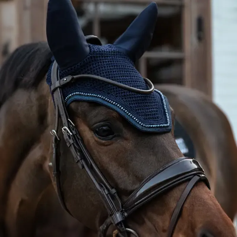 Kentucky Wellington Gilitter Band Fly Veil - Navy