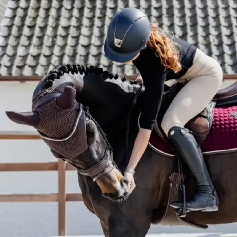 Kentucky Wellington Leather Trim Soundless Fly Veil - Brown-2