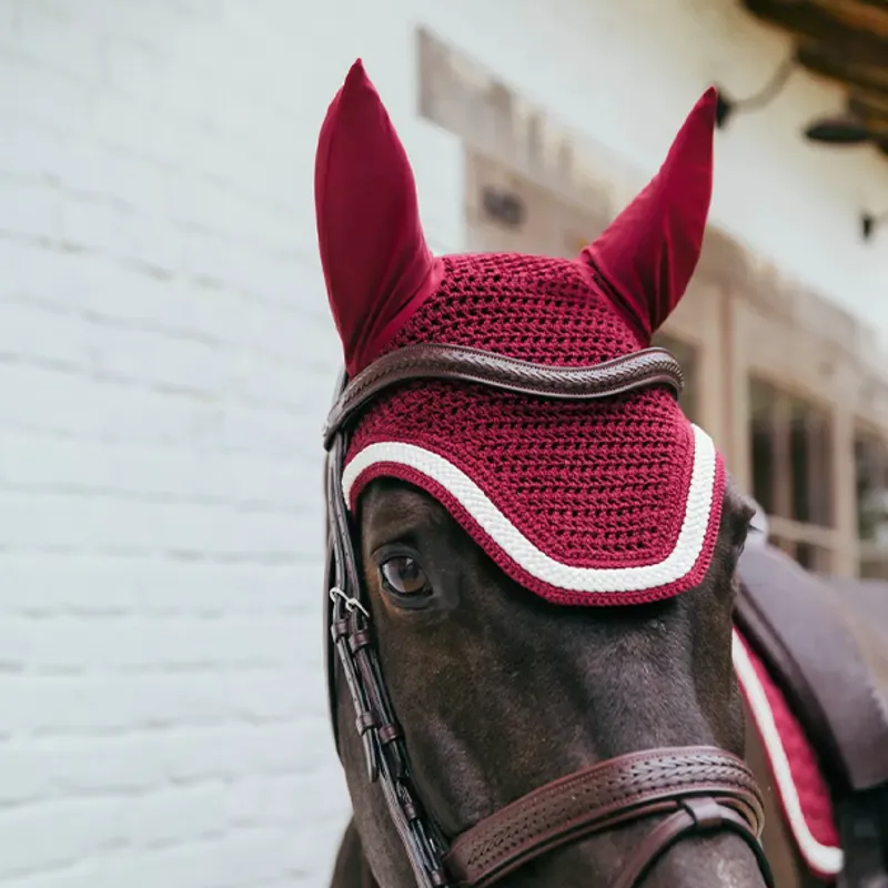 Kentucky Wellington Plaited Cord Soundless Ear Fly Veil - Bordeaux-3