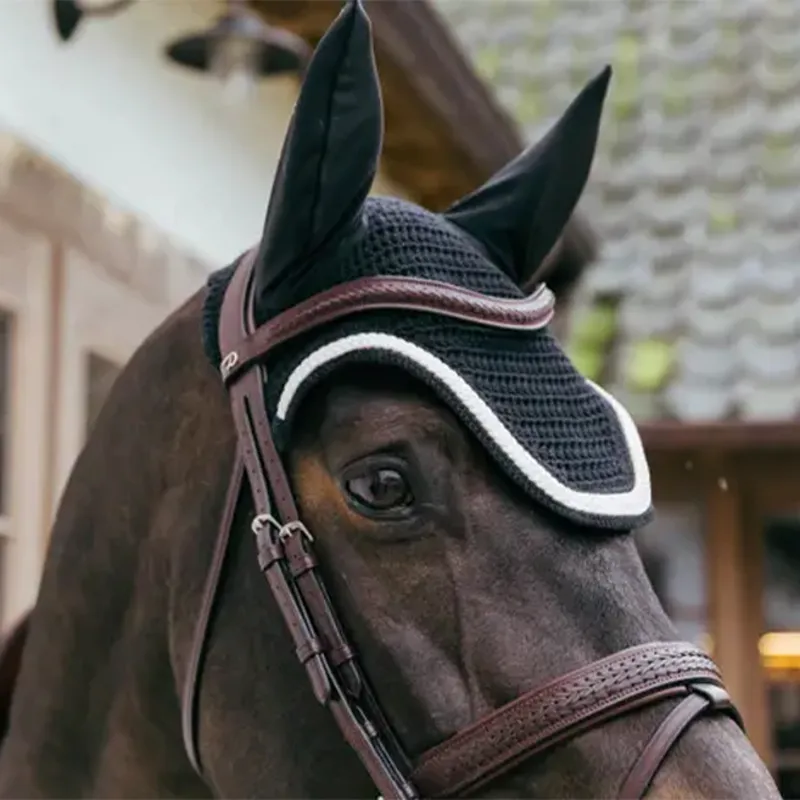 Kentucky Wellington Plaited Cord Soundless Ear Fly Veil - Black-2