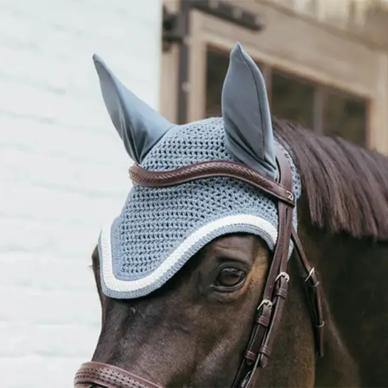 Kentucky Wellington Plaited Cord Soundless Ear Fly Veil - Light Blue-3