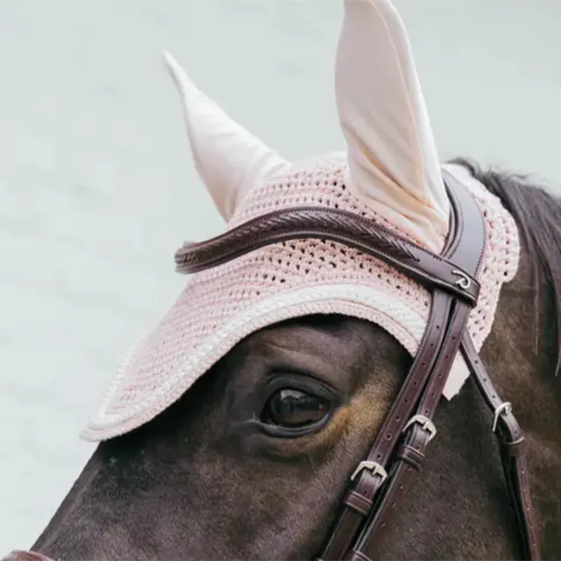 Kentucky Wellington Plaited Cord Soundless Ear Fly Veil - Light Rose-2