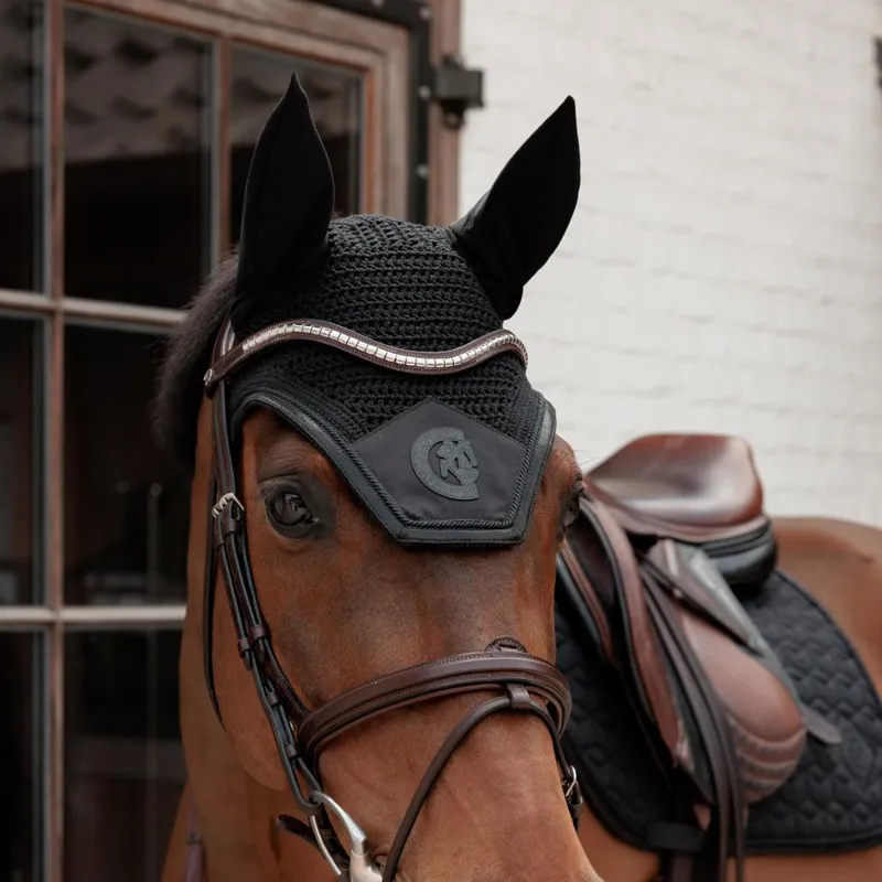 Kentucky Wellington Sparkling Logo Fly Veil - Black-1