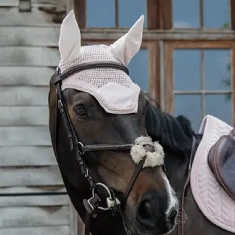 Kentucky Wellington Velvet Pearls Fly Veil - Soft Rose-5