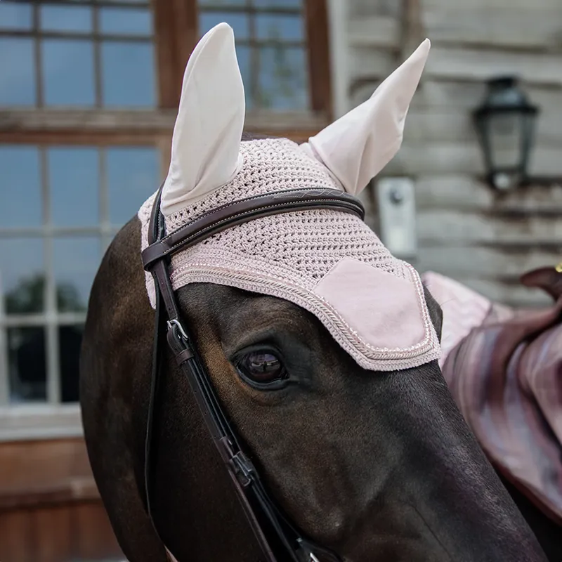 Kentucky Wellington Velvet Pearls Fly Veil - Soft Rose